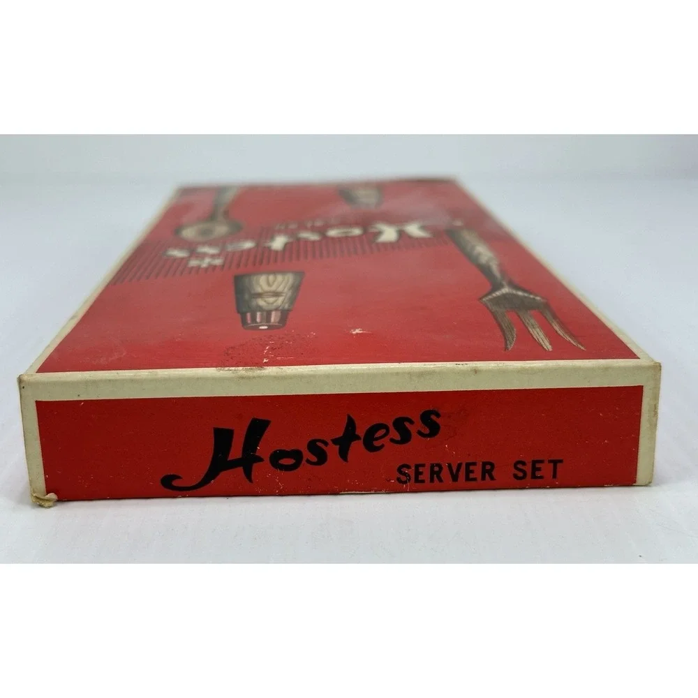 Vintage MCM Hostess Salad Server Set Shakers Salt Pepper Japan Artwood NIB‎